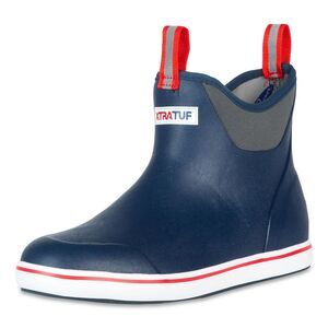 XTRATUF Performance Series 6 Inch Mens Full Rubber Ankle Deck Boots - Navy & Red